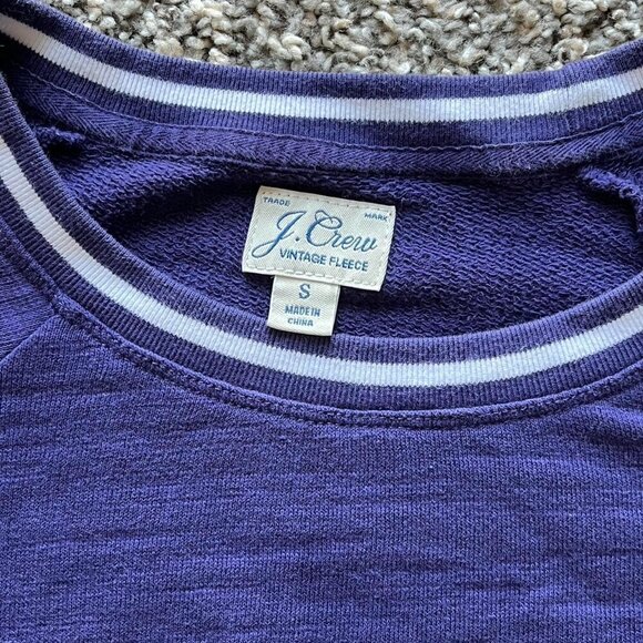 Jcrew Vintage Sweater Women Small Purple 100% Cotton Tennis Feminine Pullover - Picture 3 of 7